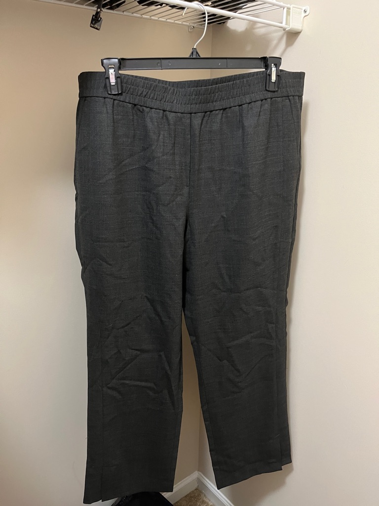 Loft Women’s Dark Gray Elastic-Waist Dress Pants